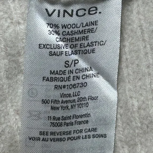 Vince Women's Cowl Neck‎ Ribbed Pullover Sweater Size Small Cashmere Wool Tan - Picture 8 of 9